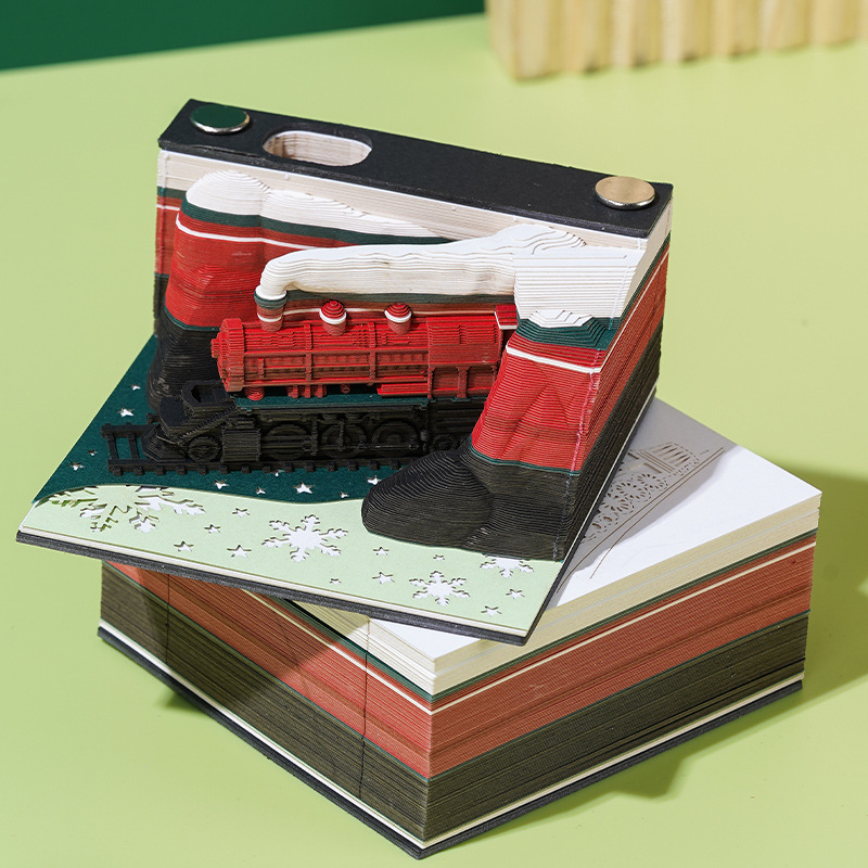 Holiday Christmas Train 3D Memo Pad Ornament