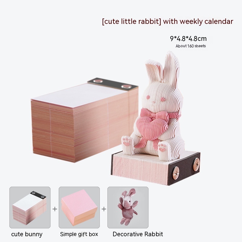 Gentle Leap – Year of the Rabbit 3D Memo Pad - Image 3
